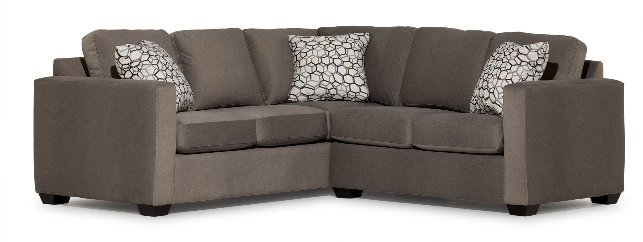 Arlo Brown Caleb 2-Piece Sectional Sofa with Right-Facing Loveseat - Modern Living Room Furniture for Small Spaces & Apartments