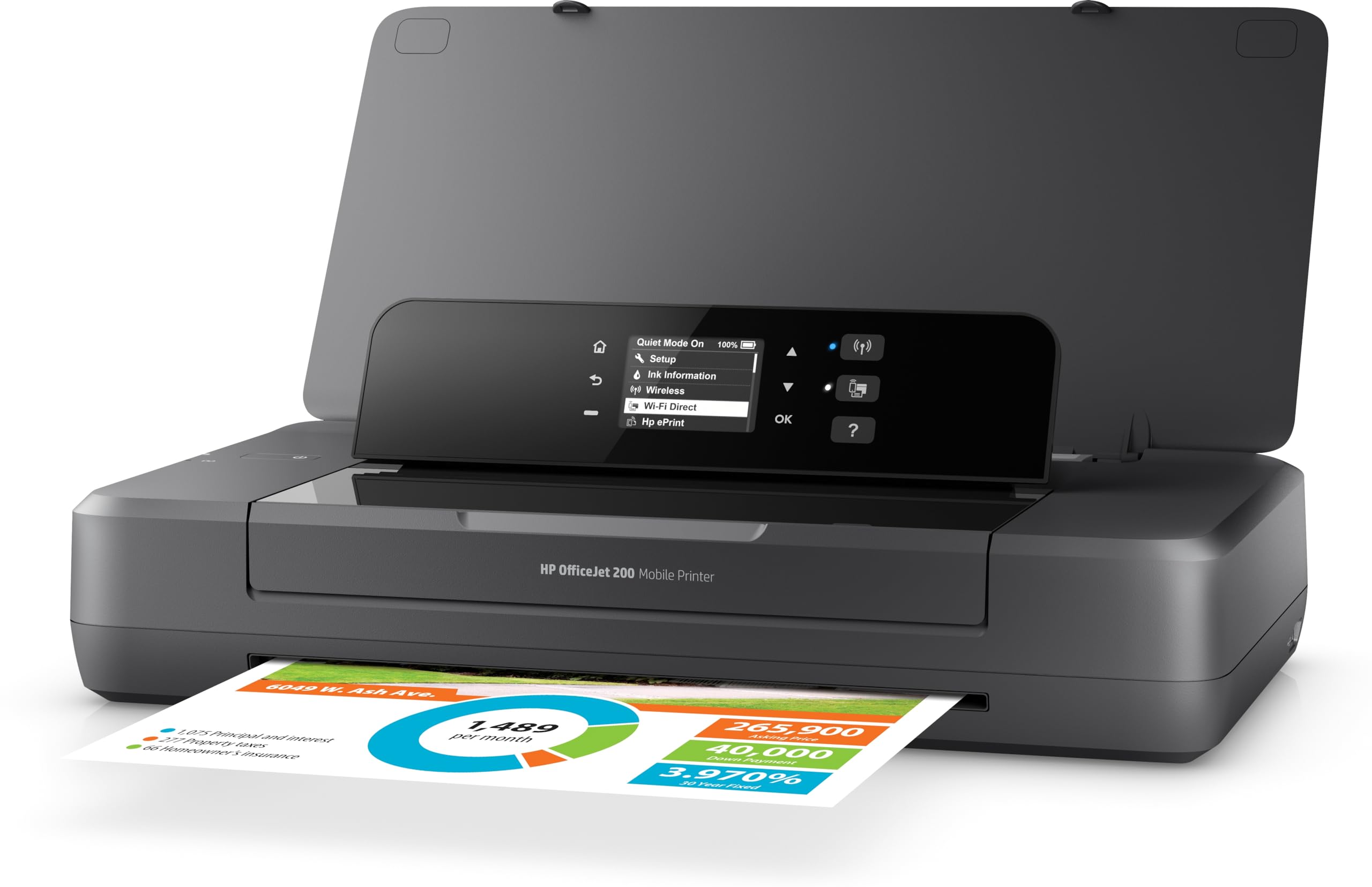 HP OfficeJet 200 Portable Wireless Mobile Printer - Compact & Lightweight (18.6x36.4x6.9cm) for Business Travel & Home Office - Black (CZ993A#BHC) | Perfect for On-the-Go Printing, Remote Work & Small Business Needs