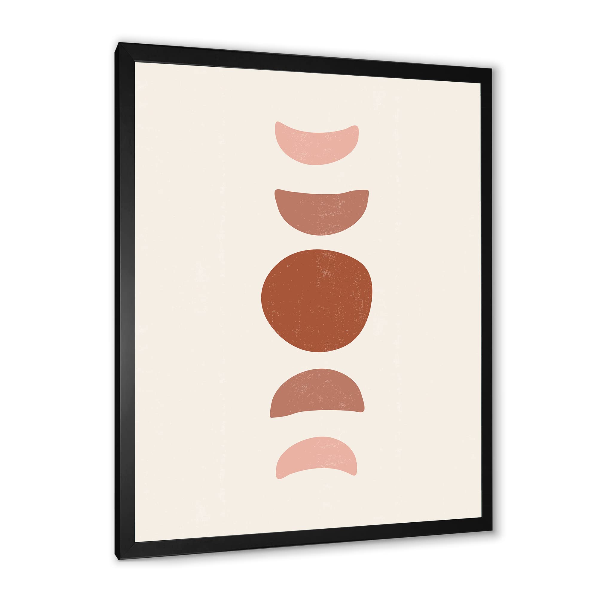 DesignQ Minimal Moon Phases Modern Framed Wall Art - Home & Office Decor for Living Room, Bedroom, Nursery | Celestial Boho Aesthetic