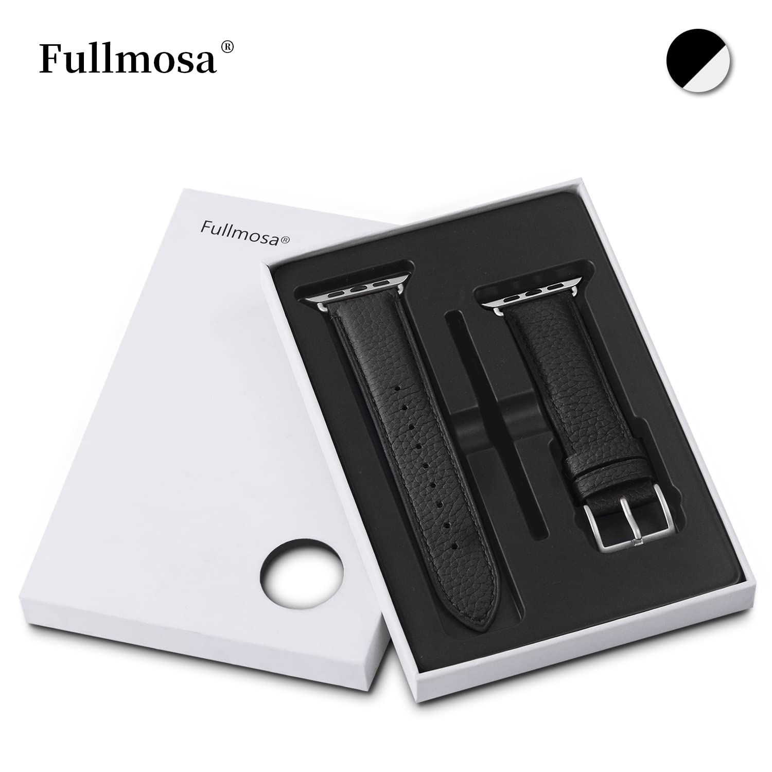 Fullmosa Genuine Leather Apple Watch Bands for 38mm 40mm 41mm 42mm 44mm 45mm 49mm - Compatible with iWatch Series 9/8/7/6/5/4/3/2/1/SE/Ultra - Elegant Dressy Strap with Protective Case - Perfect for Women's Work, Gym & Daily Wear