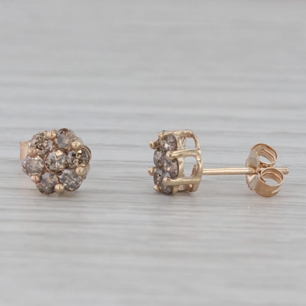 0.50ctw Diamond Flower Cluster Stud Earrings in 10k Yellow Gold - Elegant Jewelry for Women, Perfect Gift for Anniversary, Birthday & Special Occasions
