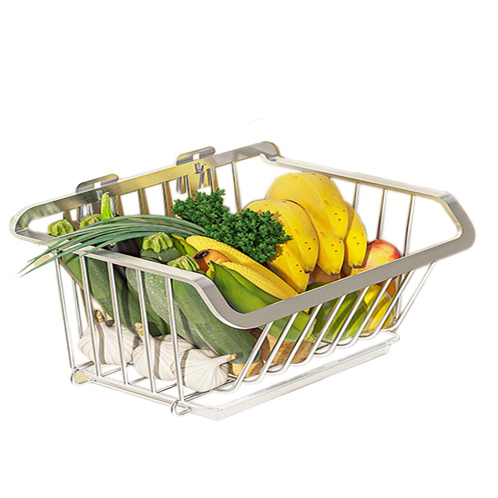 Milo Wire Kitchen Storage Basket Set of 2 - Rustproof Metal Organizer for Pantry, Countertop, or Cabinet - Perfect for Fruits, Vegetables, and Kitchen Utensils