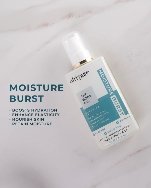 BODY OIL - MOISTURE BURST 180ml | Hydrating & Nourishing Dry Skin Treatment | Perfect for Massage, After Shower & Daily Skincare Routine