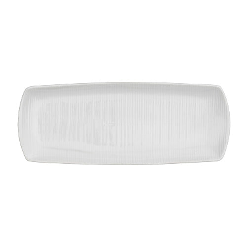 Alani 020646 Embossed Rectangular Platter - 14 x 5.5 Inches - Set of 6 - Elegant Serving Tray for Dinner Parties, Buffets & Holiday Entertaining