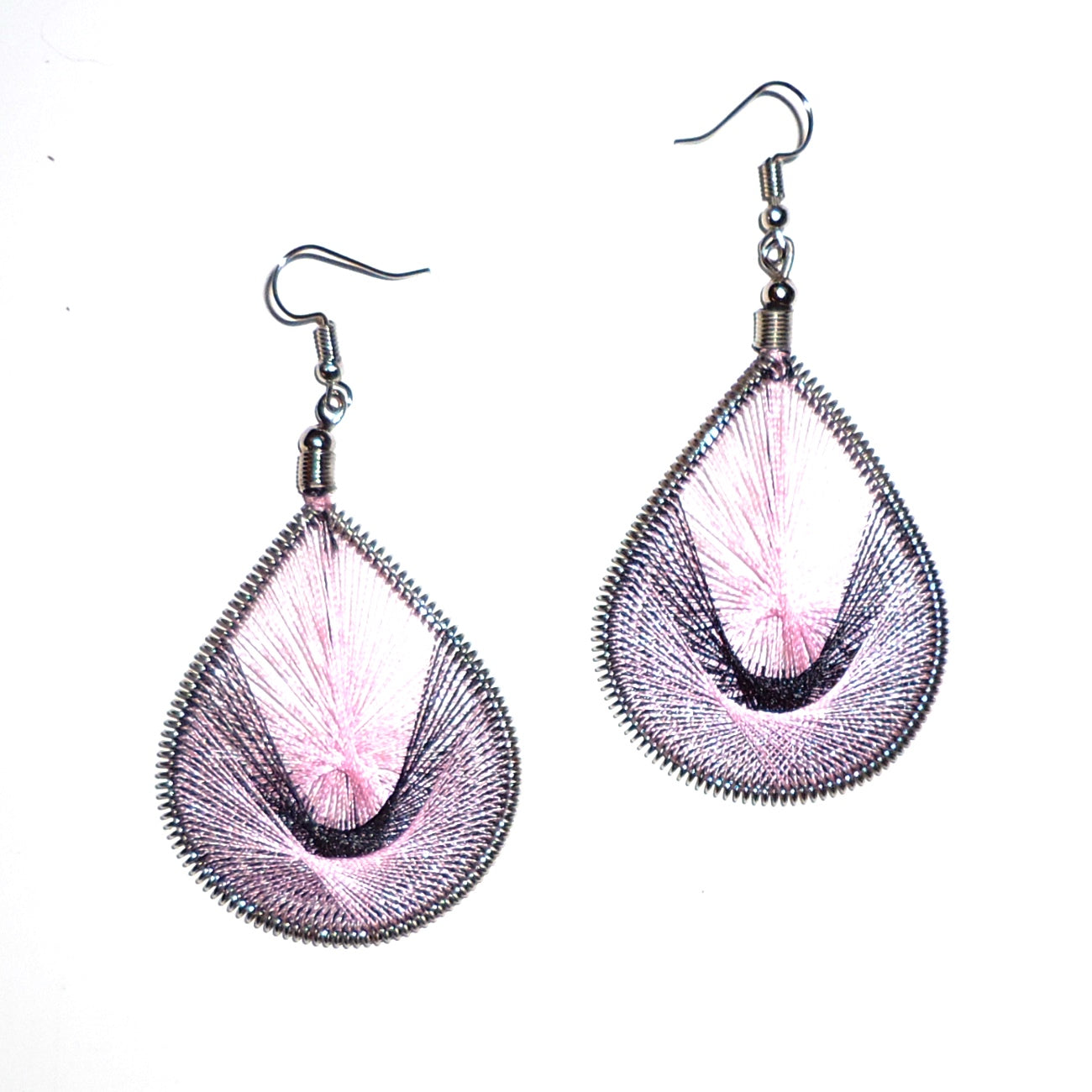 Elegant Large Pink Silk Thread Earrings for Women - Boho Chic Handmade Jewelry for Parties, Weddings & Everyday Wear