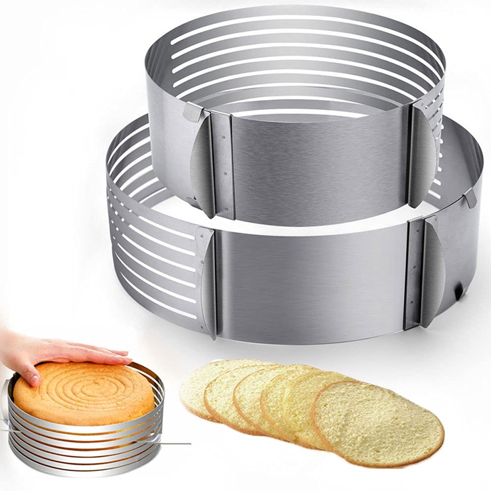 **Stainless Steel Adjustable Cake Leveler & Slicer - 6-8 inch & 9.5-12 inch - Perfect for Layered Cakes, Mousse, and Desserts | Professional Baking Tool for Even Cake Layers & Smooth Slices**    *(Use for weddings, birthdays, bakeries, and home baking to create flawless cake layers and desserts!)*