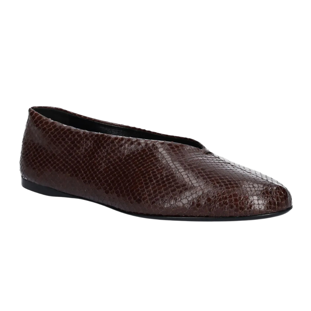 Elegant Chocolate Brown Embossed Ballet Flats for Women - Comfortable & Stylish Shoes for Work, Date Night & Casual Outfits