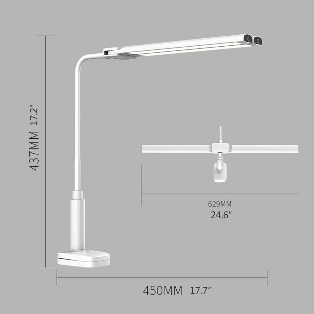**LED Eye Protection Desk Lamp - Dimmable Clip-On Table Lamp with Dual Light Source for Office, Study & Reading | Nightstand Lighting for Bedroom & Workspace**