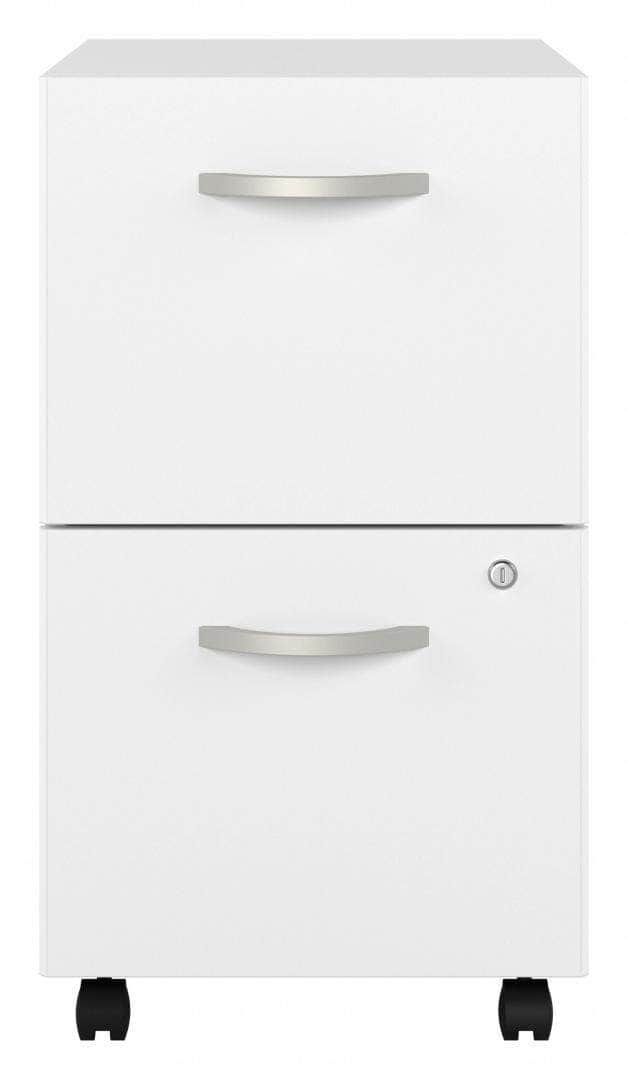 Zaniah 2 Drawer Mobile File Cabinet - Compact Rolling Storage Organizer for Office & Home, Available in Black/White/Gray - Perfect for Documents, Supplies & Small Space Organization