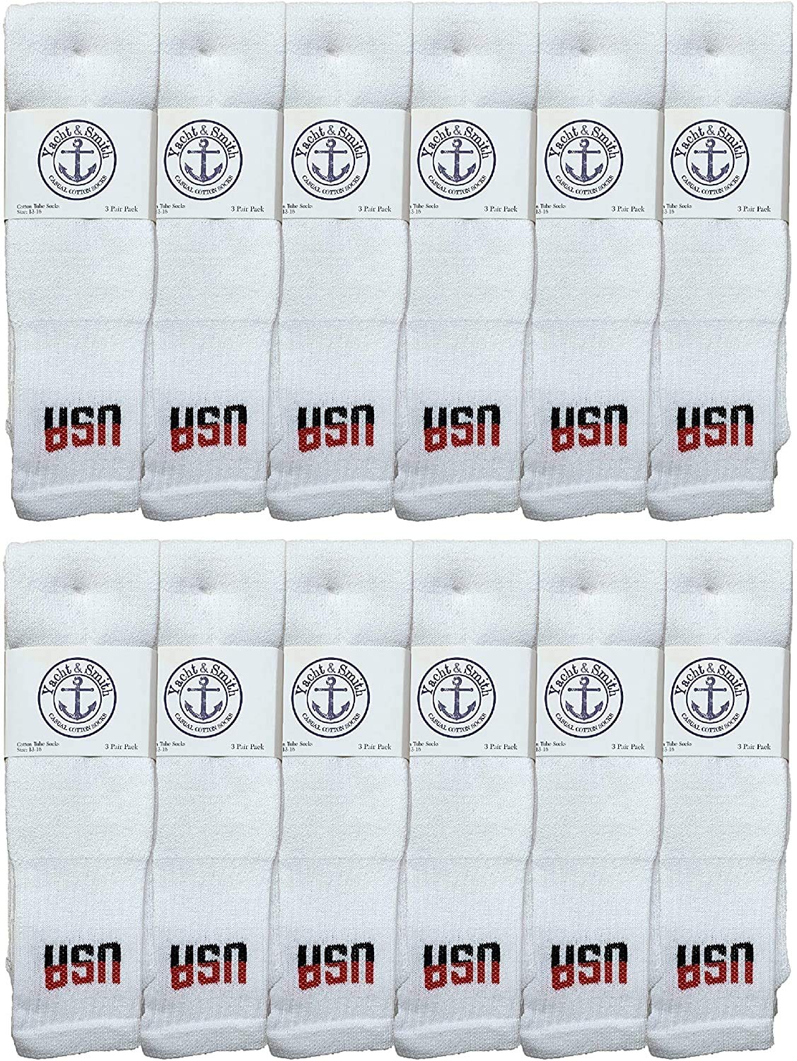 Yacht & Smith USA Pride Cotton Socks for Men, Women & Kids - Patriotic American Flag Socks - Comfortable Crew Socks for Daily Wear, Sports & Gifts