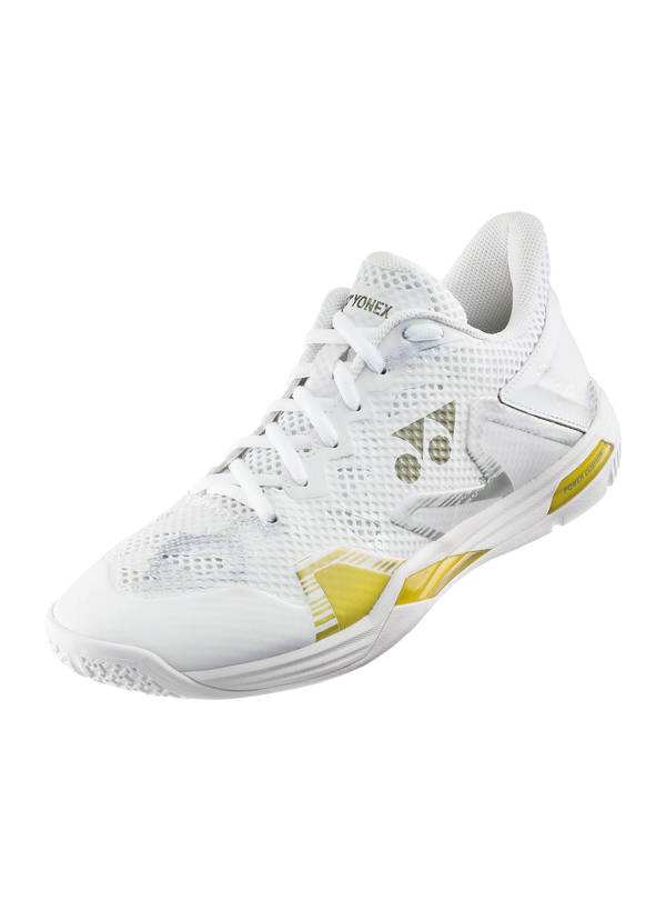Yonex Power Cushion Eclipsion Z3 Men's Badminton Shoes - Lightweight & Shock Absorbing Court Shoes for Indoor Sports (White/Gold) - Perfect for Badminton, Squash & Indoor Court Games