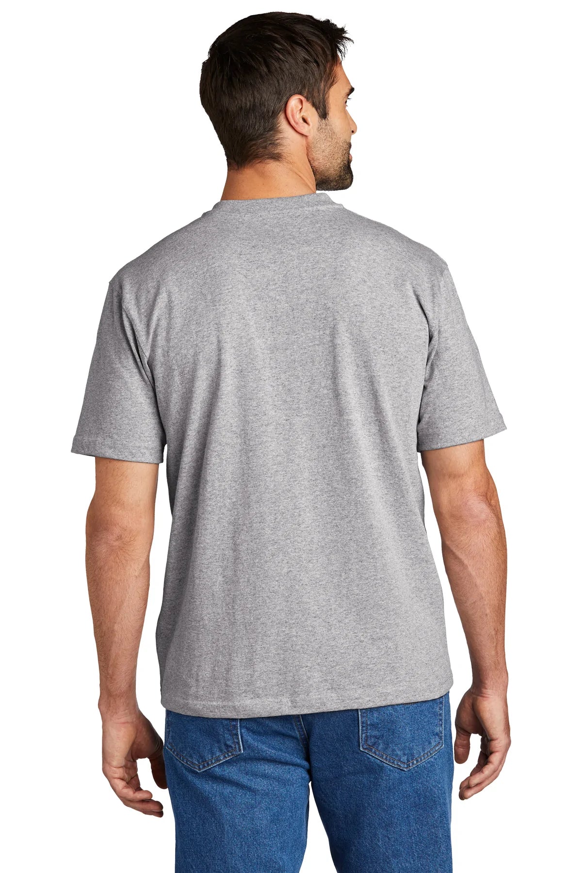 Carhartt Henley Custom T-Shirts for Men - Heather Grey | Durable Workwear & Casual Style for Outdoor Activities & Everyday Wear
