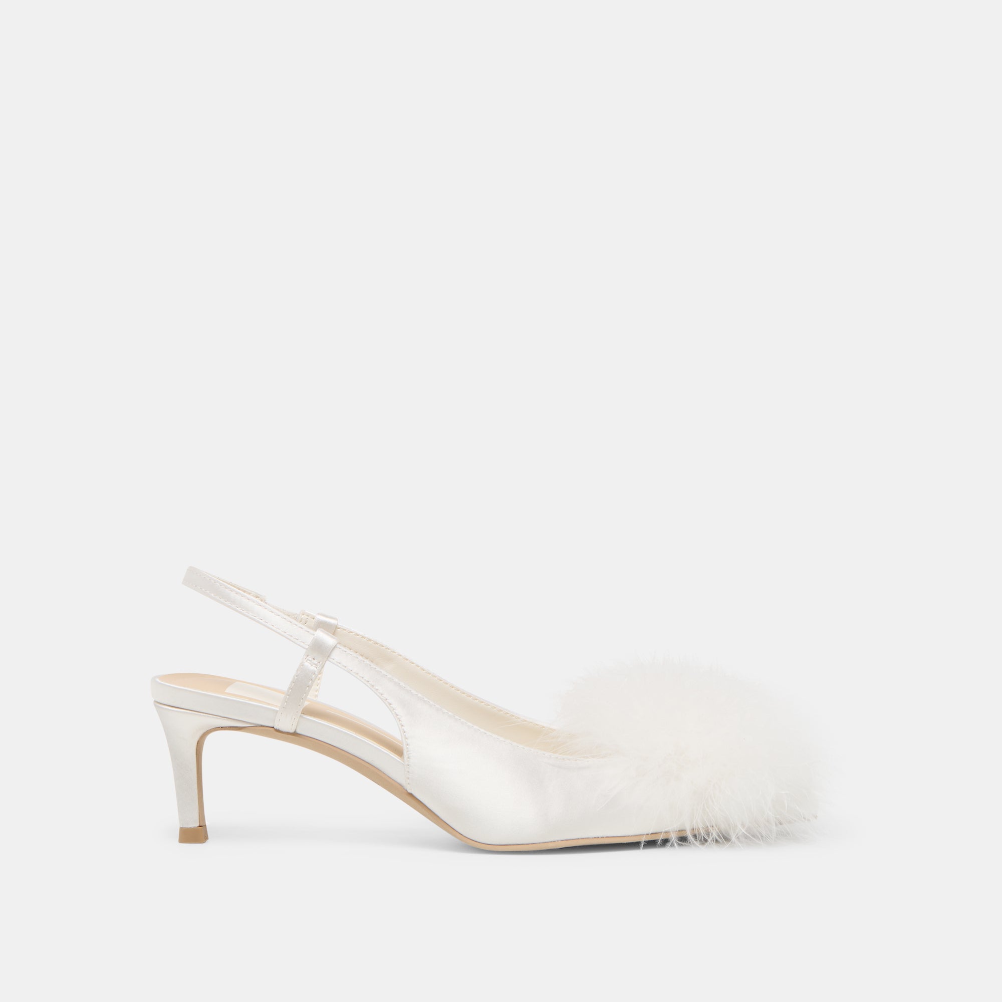 KAMY Women's High Heels - True White Satin Stiletto Pumps for Weddings, Parties & Special Occasions
