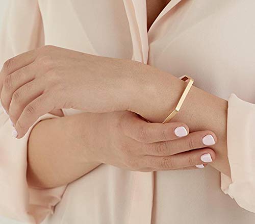 14K Gold Cuff Bracelet for Women - Elegant Dainty Open Bangle Bracelet - Perfect Girlfriend Gift for Anniversary, Birthday & Valentine's Day - Ideal for Date Nights, Parties & Special Occasions