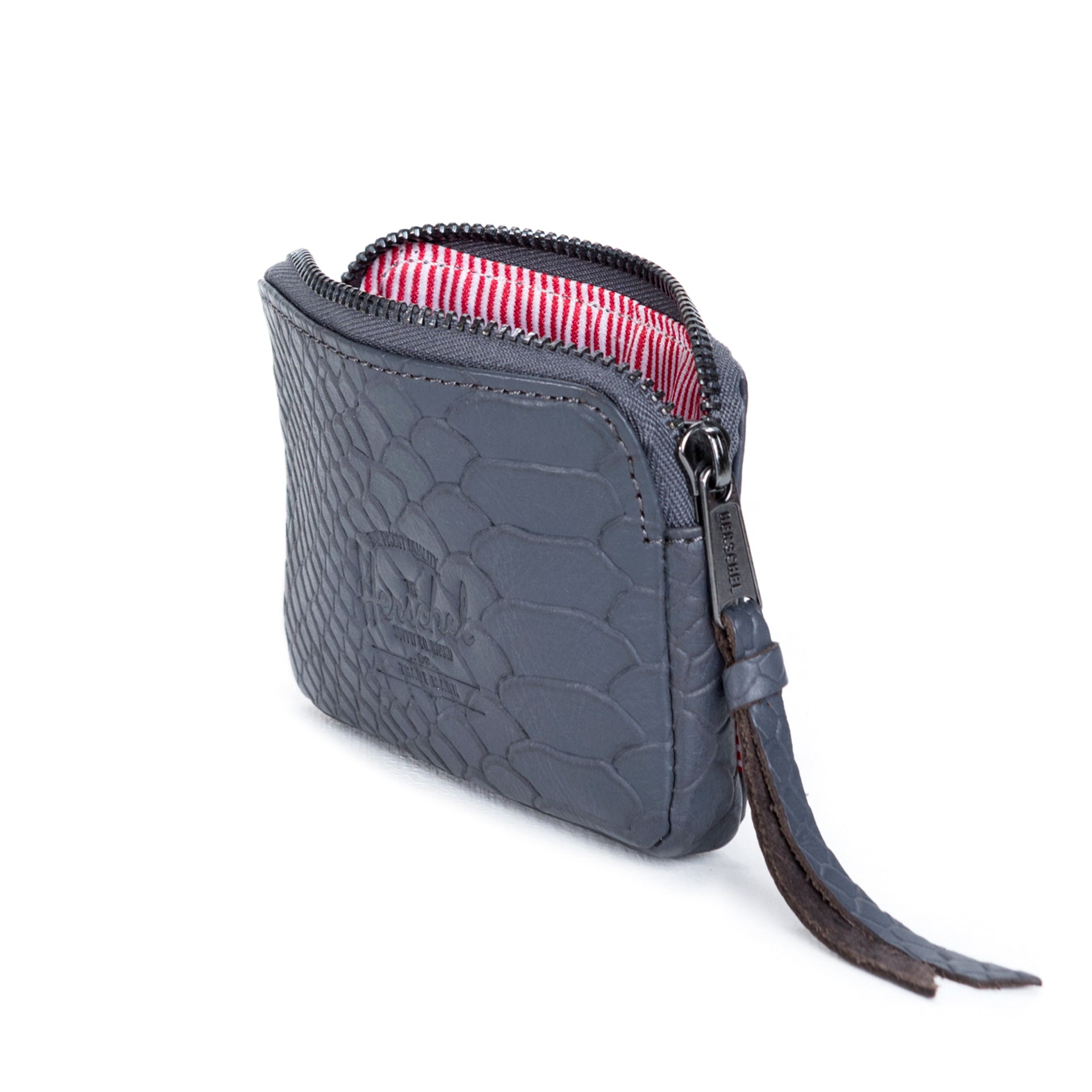 Herschel Oxford Leather Wallet for Men - Slim RFID Blocking Bifold Wallet in Charcoal Snake Print - Perfect for Travel, Business & Everyday Use