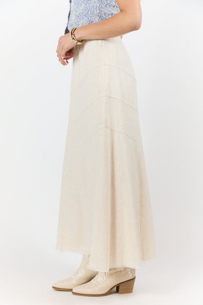 Breathable Linen Blend Maxi Skirt for Women - Comfortable Boho Summer Skirt with Pockets | Perfect for Beach, Vacation & Casual Outfits