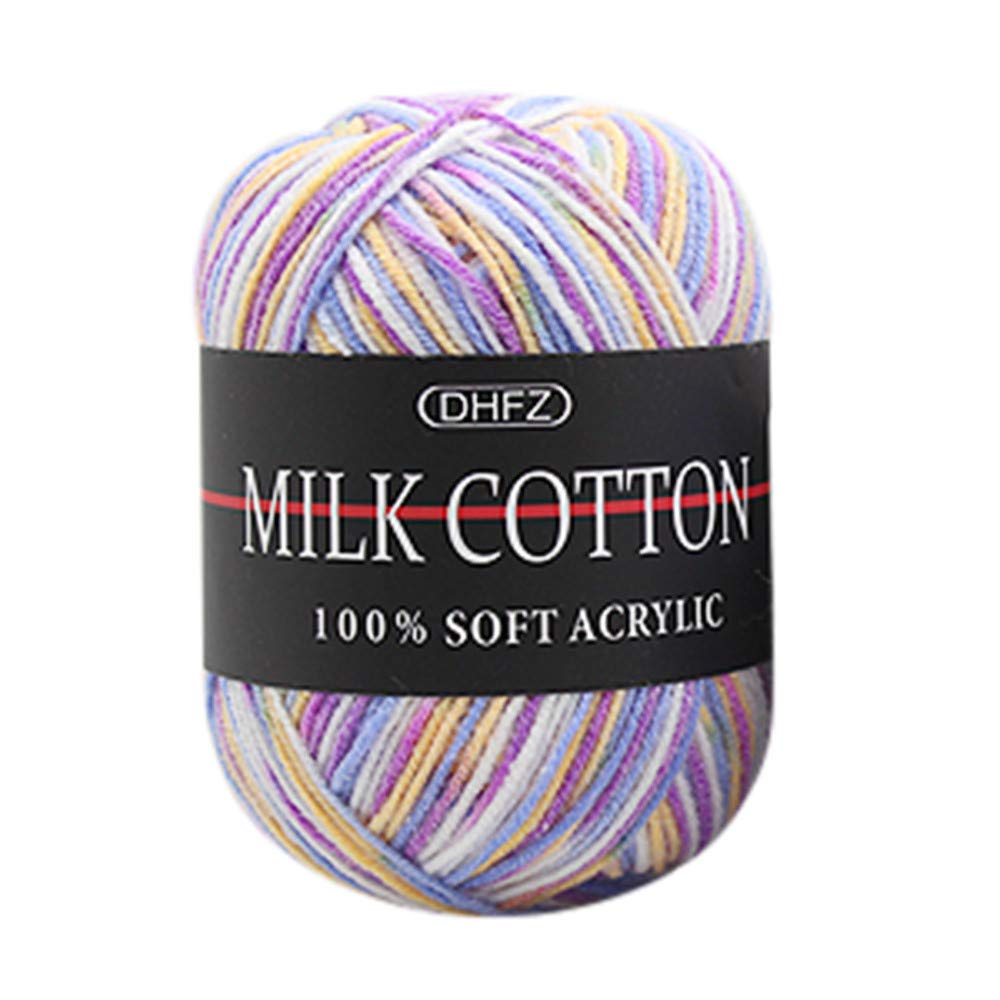 Soft Colorful Milk Cotton Yarn for Crochet & Knitting - 50g Baby Wool DIY Craft Yarn, Perfect for Knitting Bags, Backpacks & Storage Organizers - Ideal for Baby Clothes, Scarves & Home Decor Projects