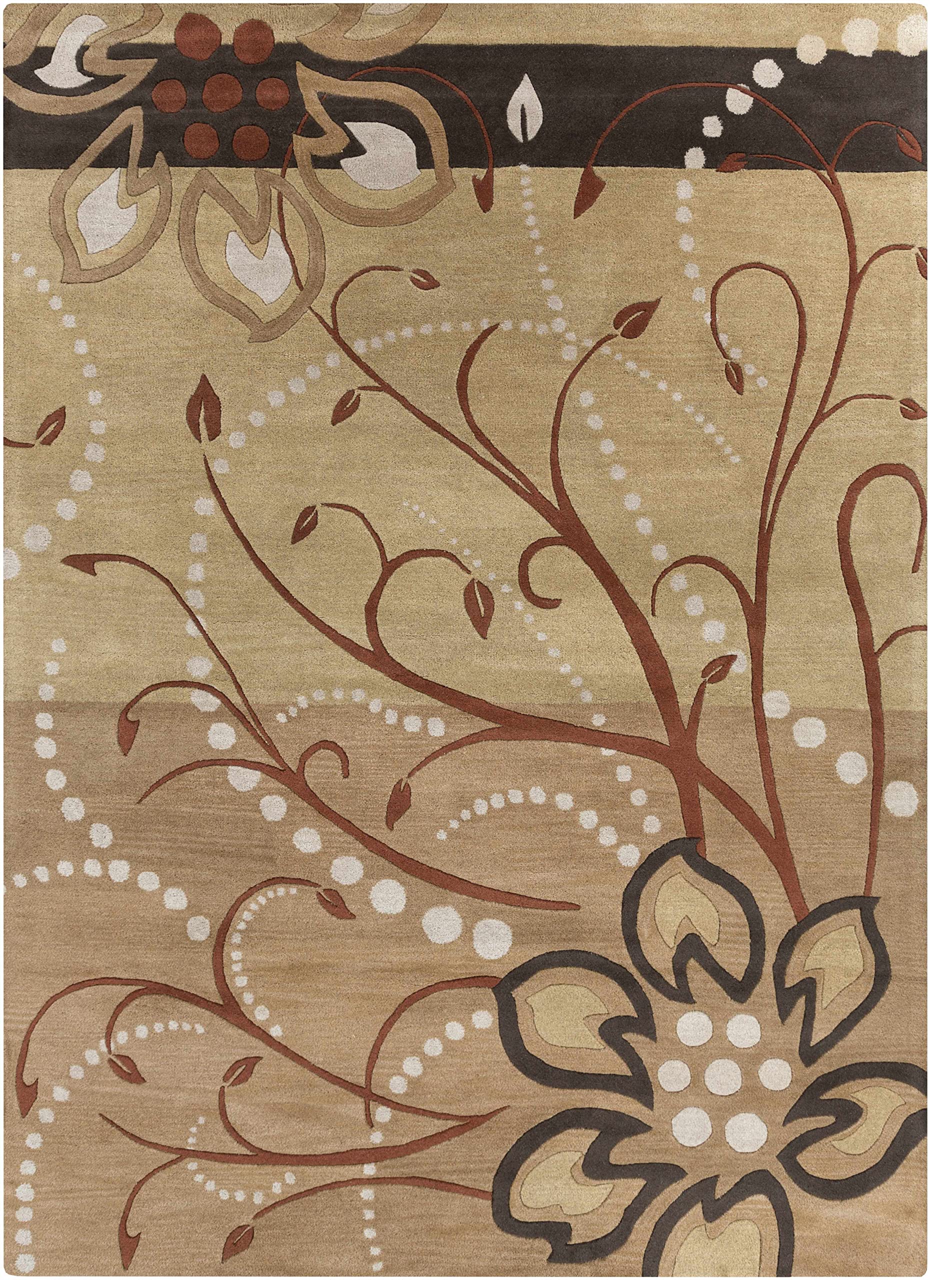 Premium Hauteloom Mazama Wool Area Rug 5' x 8' - Soft Transitional Brown & Beige Living Room Bedroom Rug - Cozy Home Decor for Family Rooms, Dorm Spaces & Office Settings