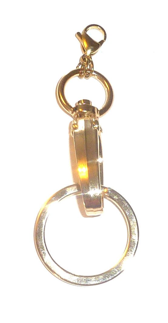 Gold Elephant Stainless Steel Lanyard for Women - Hidden Hollow Beads Badge Holder with Strong Chain - Perfect for Cruise, Teacher ID, Keys & Work Accessories