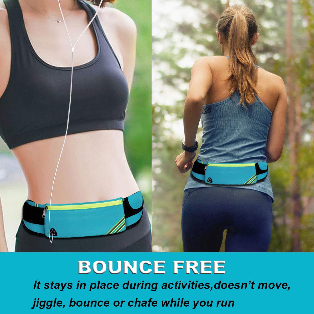 Running Belt Waist Pack - Waterproof Sports Fanny Pack for Phone & Essentials - Adjustable Gym Fitness Belt for Men & Women - Ideal for Jogging, Hiking & Workouts (Blue)