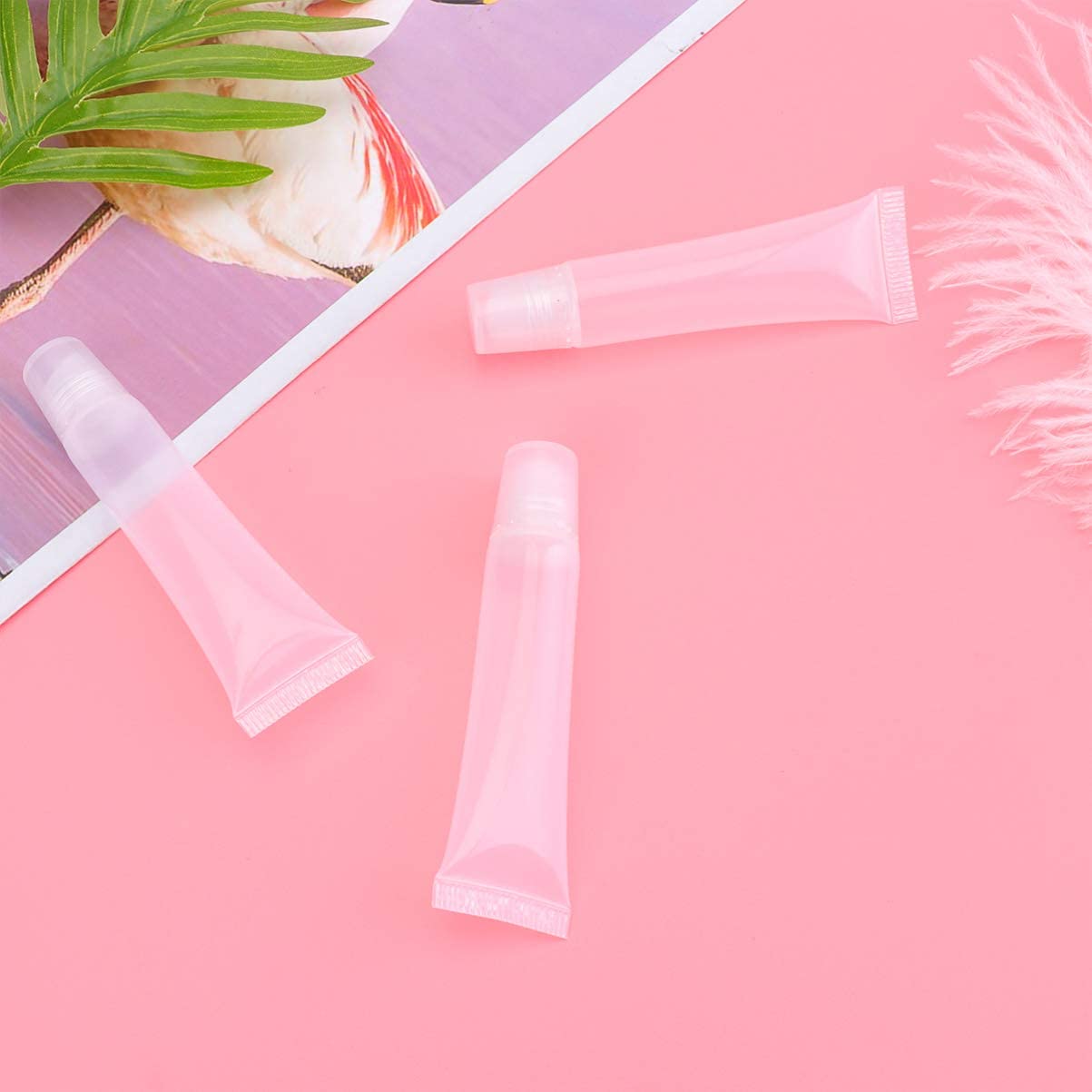 10ml Clear Unbreakable Lip Gloss Tubes - Empty Refillable Lip Balm Containers for DIY Cosmetics, Oblique Mouth Design (Pack of 6) | Perfect for Travel, Makeup Artists & Home Beauty Kits
