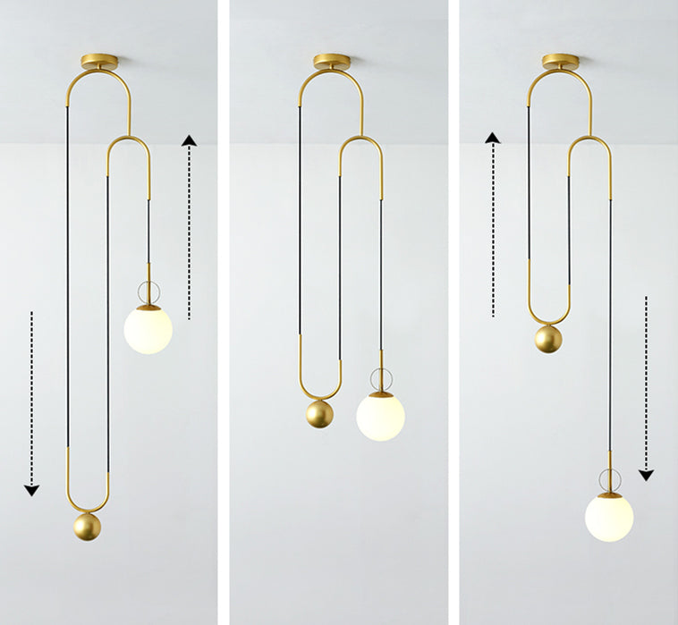Frosted Glass Stretchable Chandelier - Adjustable Modern Ceiling Light Fixture for Dining Room, Bedroom, and Living Room Decor