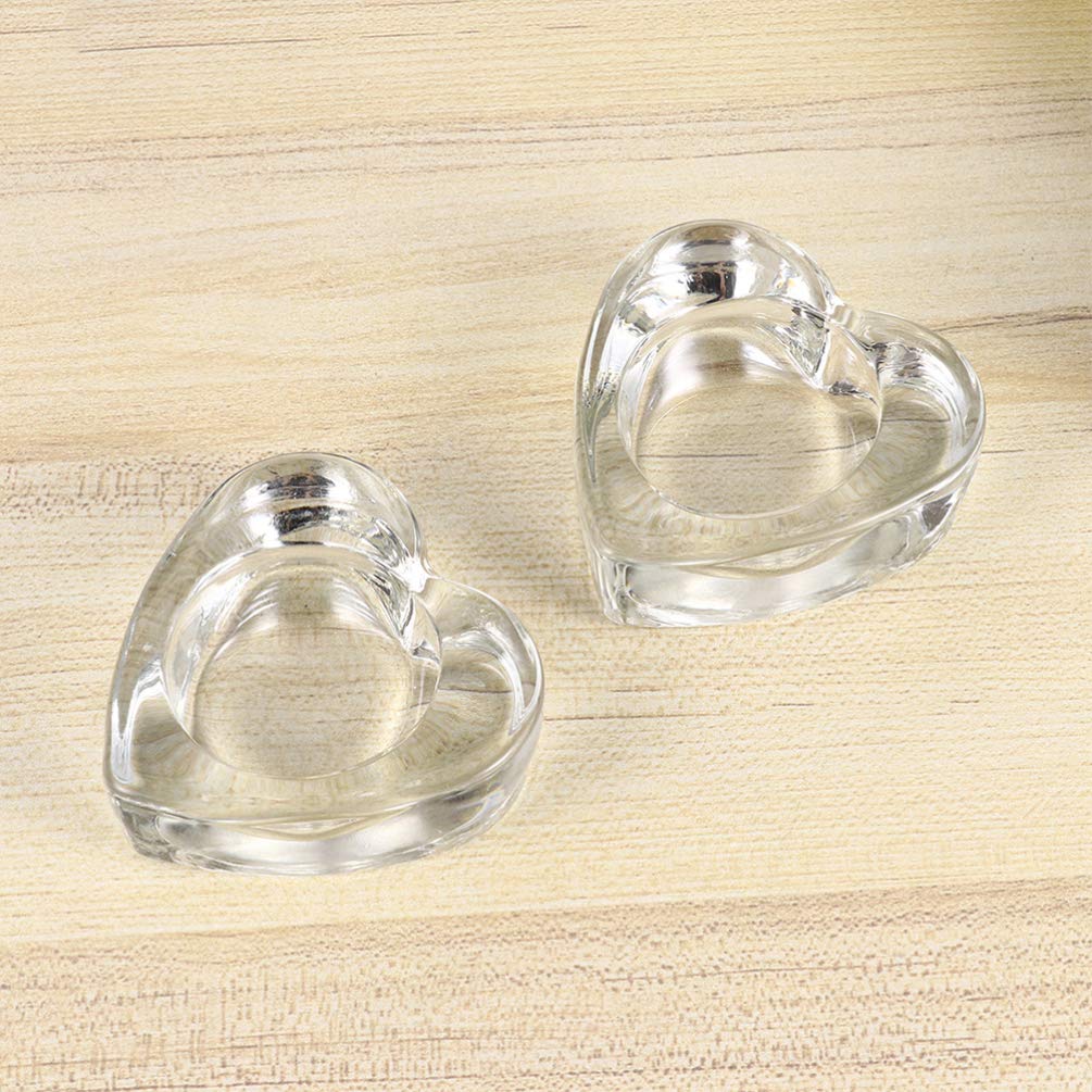 FOMIYES 3-Piece Heart Shaped Glass Candle Holders Set - Clear Tapered Candlesticks, Pillar Candle Stand & Cone Incense Holder for Tabletop Decor, Romantic Dinner, Wedding Centerpiece & Home Decoration
