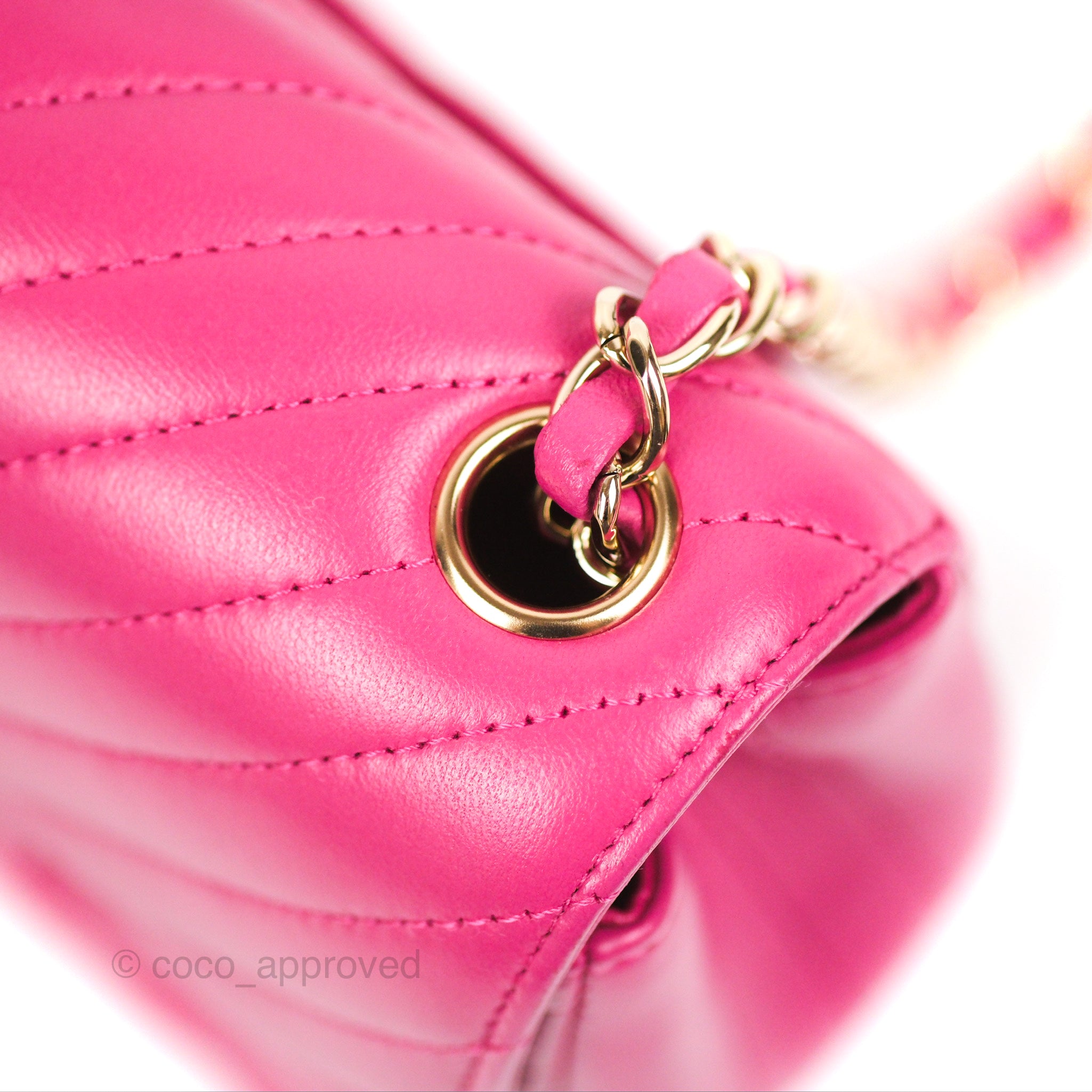 Chanel Chevron Mini Square Flap Bag in Pink Lambskin with Gold Hardware - Perfect for Evening Parties & Luxury Fashion Accessories