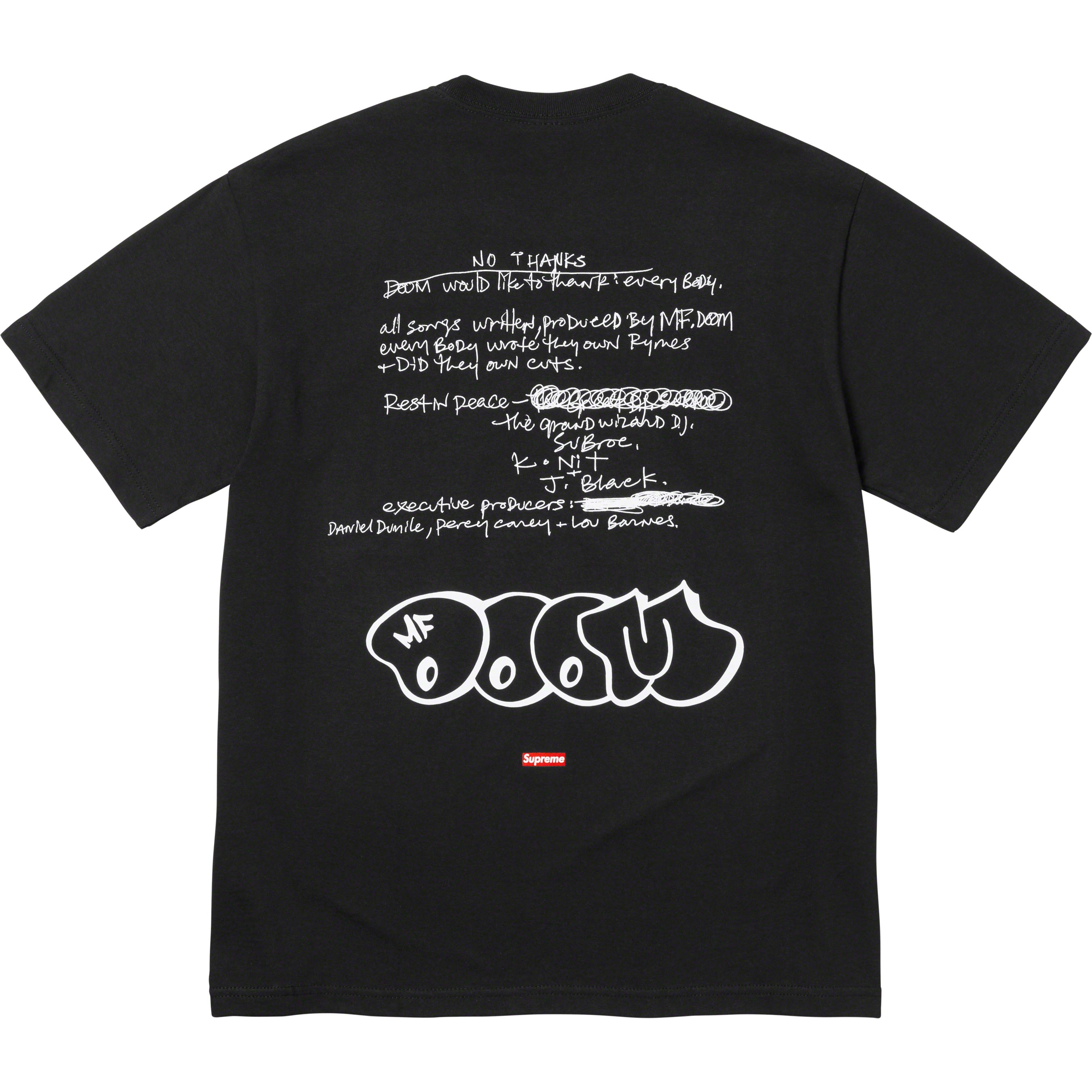 Supreme MF DOOM T-Shirt Black - Official Streetwear Hip-Hop Graphic Tee for Men | Perfect for Concerts, Urban Fashion & Hip-Hop Culture