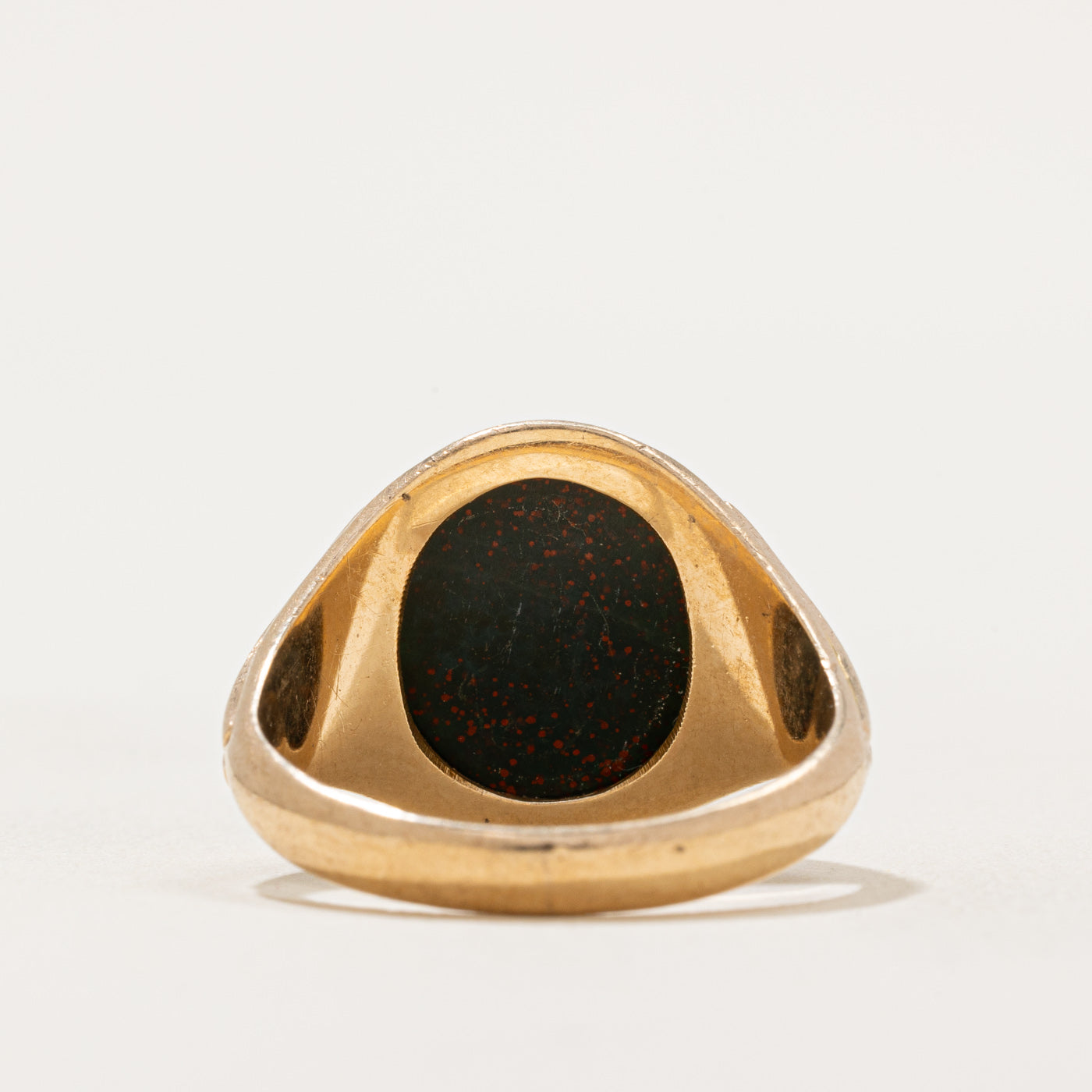 Oval Cut Bloodstone Signet Ring - 3.00ct Genuine Stone - Size 9 - Elegant Jewelry for Men & Women - Perfect for Weddings, Gifts & Everyday Wear