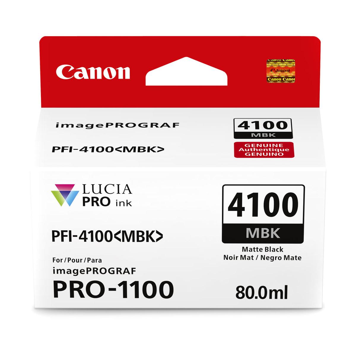 Canon PFI 4100 Matte Black Pigment Ink Tank 80mL for PRO-100 PRO-1000 PRO-1100 Printers | High-Quality Photo Printing | Ideal for Professional Photographers & Fine Art Printing