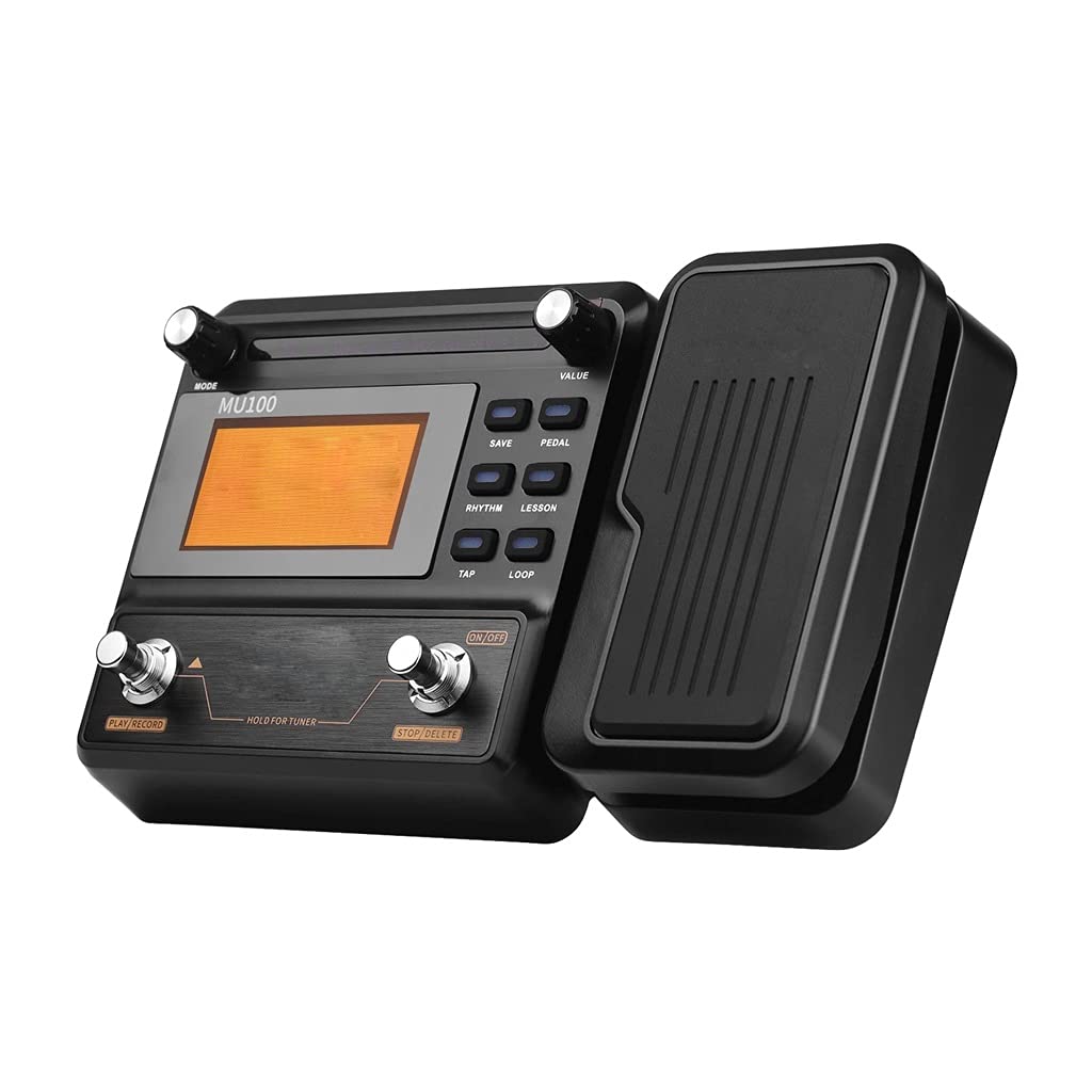 ZYZMH MU100 Electric Guitar Multi-Effects Processor Pedal with 180s Loop Recording, Tuner, Tap Tempo & Rhythm - Perfect for Live Performances, Studio Recording & Practice Sessions