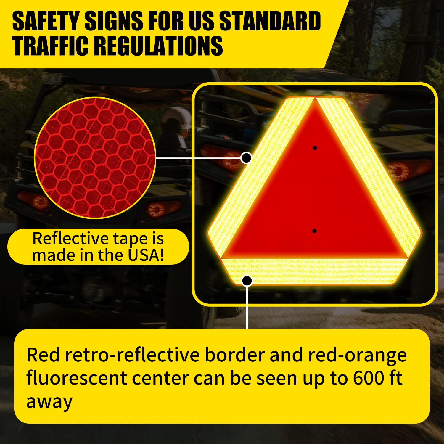 Slow Moving Vehicle Sign - DOT Approved 14