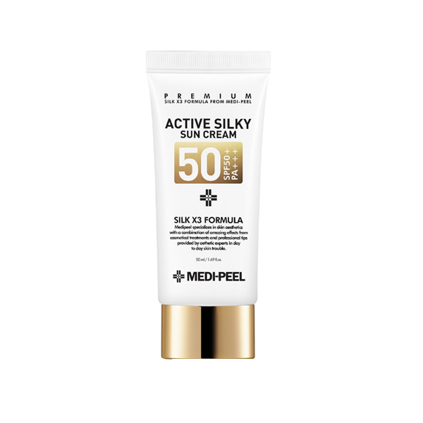 Medi Peel Active Silky Sun Cream SPF50+ PA+++ - Broad Spectrum Sunscreen for Face & Body, Hydrating & Anti-Aging - Perfect for Daily Use, Outdoor Activities & Beach Days