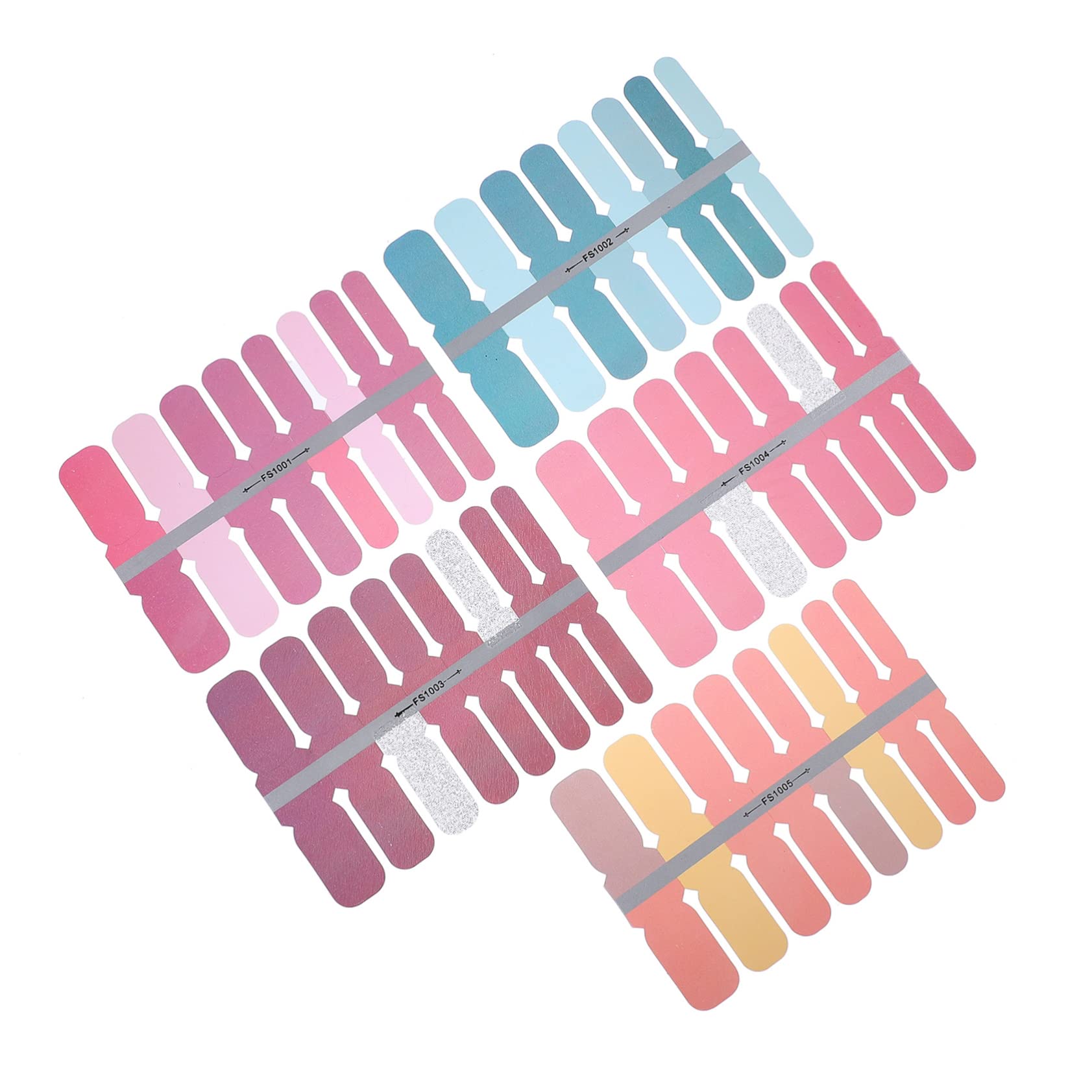 KALLORY 5 Sheets Water Transfer Nail Stickers - DIY Nail Art Decals for Women, Girls | Nail Decor Stickers for Manicure, Pedicure, Salon & Home Use