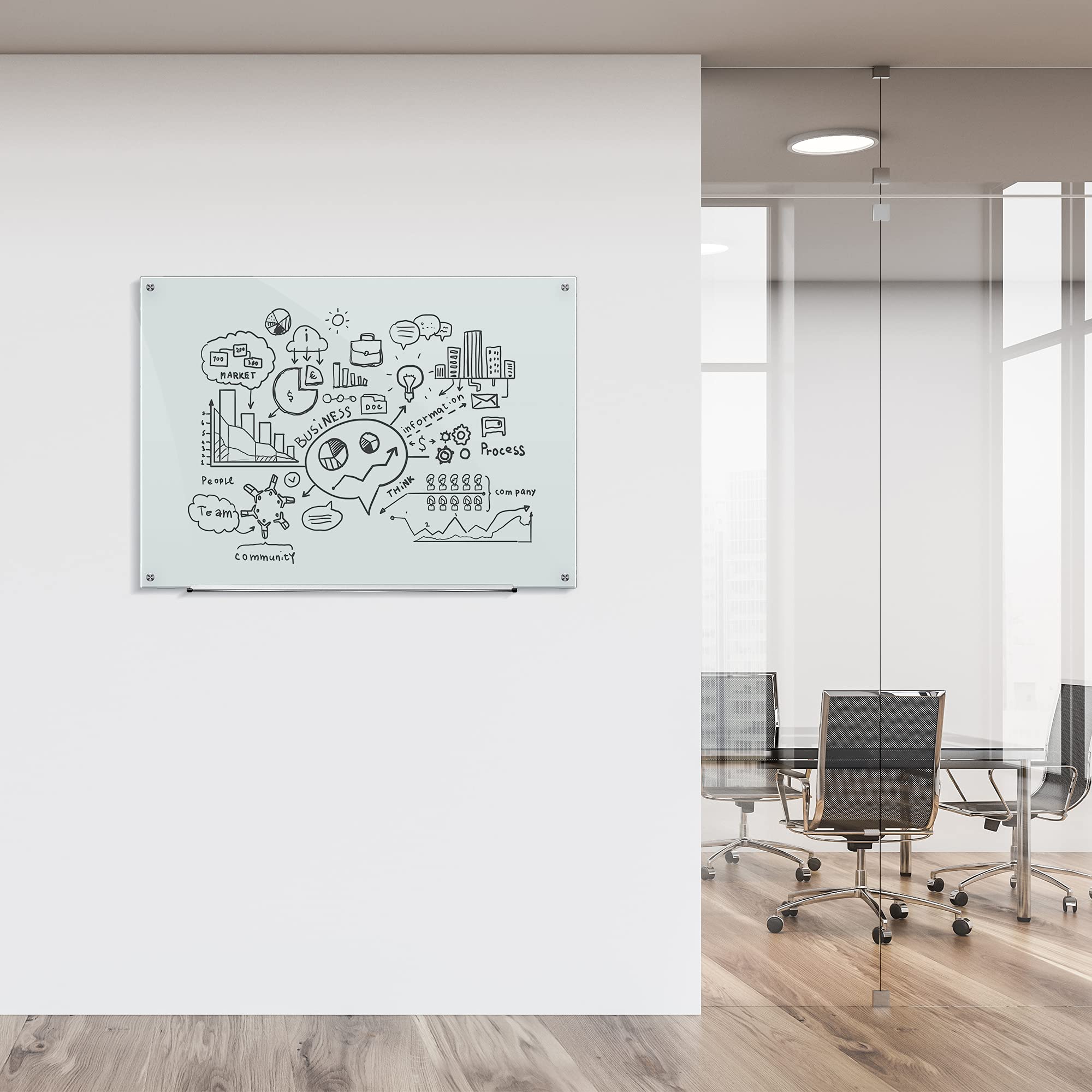 Amazon Basics Magnetic Glass Dry-Erase Board - 48