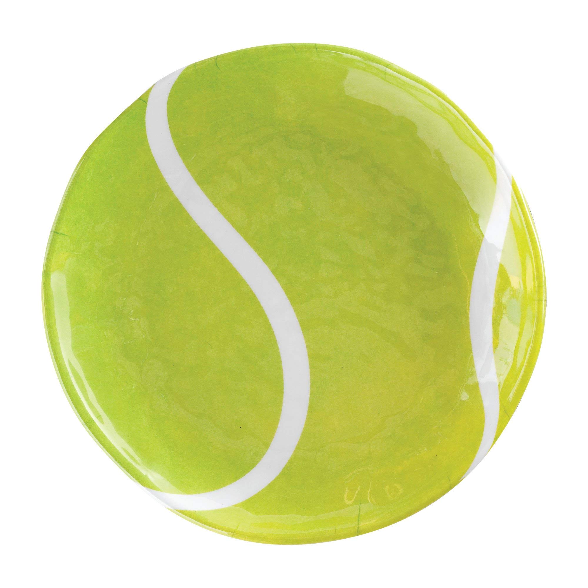 UPware 6-Inch Melamine Tennis Ball Dessert Plates - Set of 4 Green Small Serving Dishes for Appetizers, Snacks & Side Dishes | Perfect for Picnics, BBQs, and Outdoor Parties