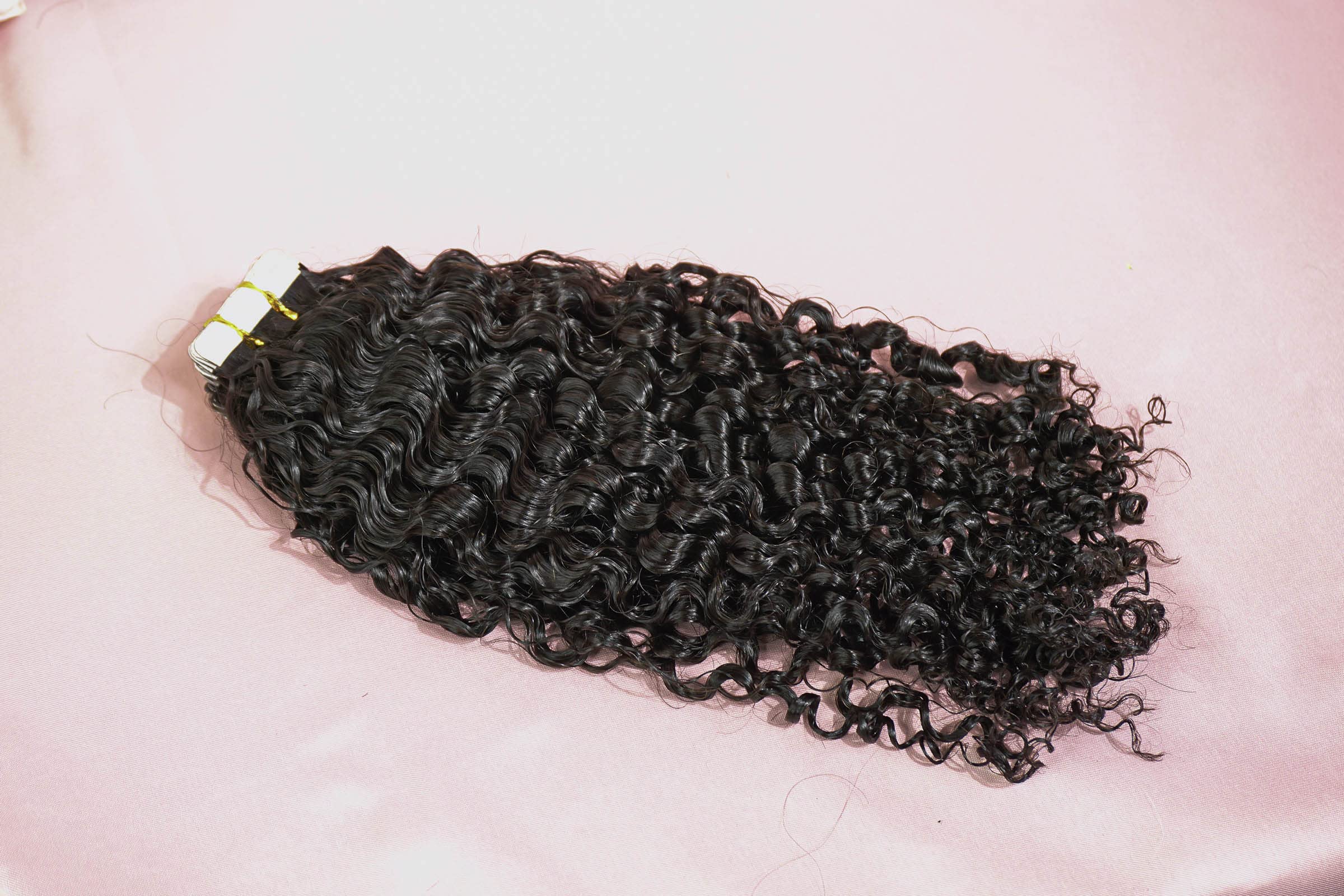 100% Remy Human Hair Extensions - Invisible Irregular Curly Tape in Hair Extensions (40PCS, Natural Black) for Black Women | Strong & Secure Hold for Daily Styling, Special Occasions & Protective Hairstyles