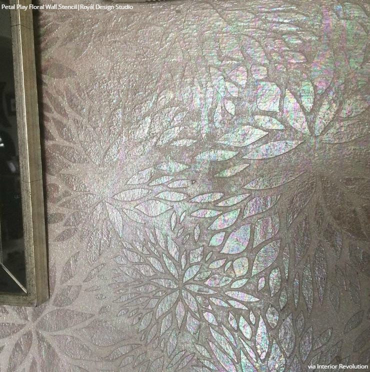 Petal Play Floral Damask Wall Stencil - DIY Home Decor, Reusable Painting Template for Bedroom, Nursery & Living Room Accent Walls