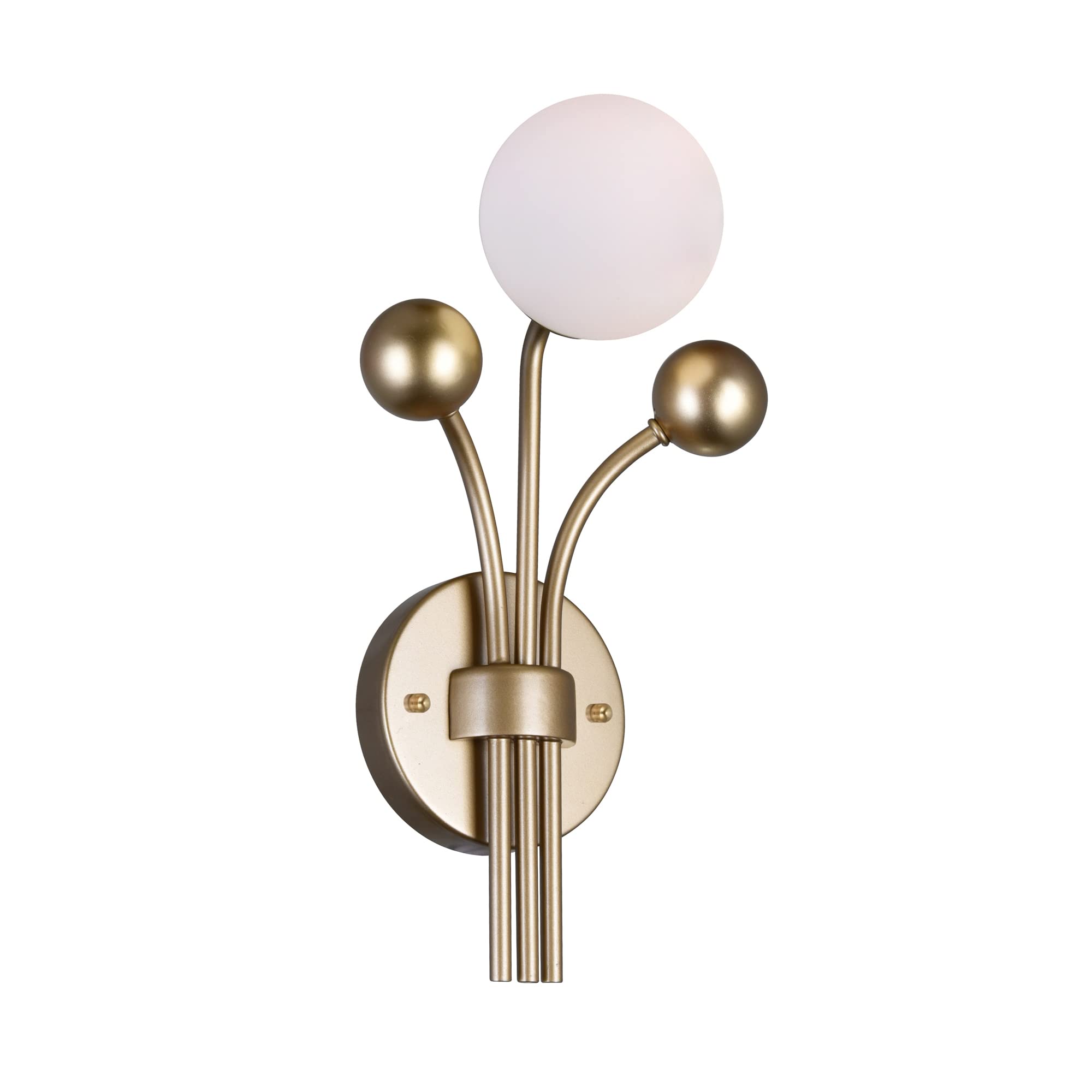 CWI Lighting Element 1 Light Wall Sconce with Sun Gold Finish - Modern Indoor/Outdoor Wall Light for Bedroom, Hallway, Porch & Patio Decor