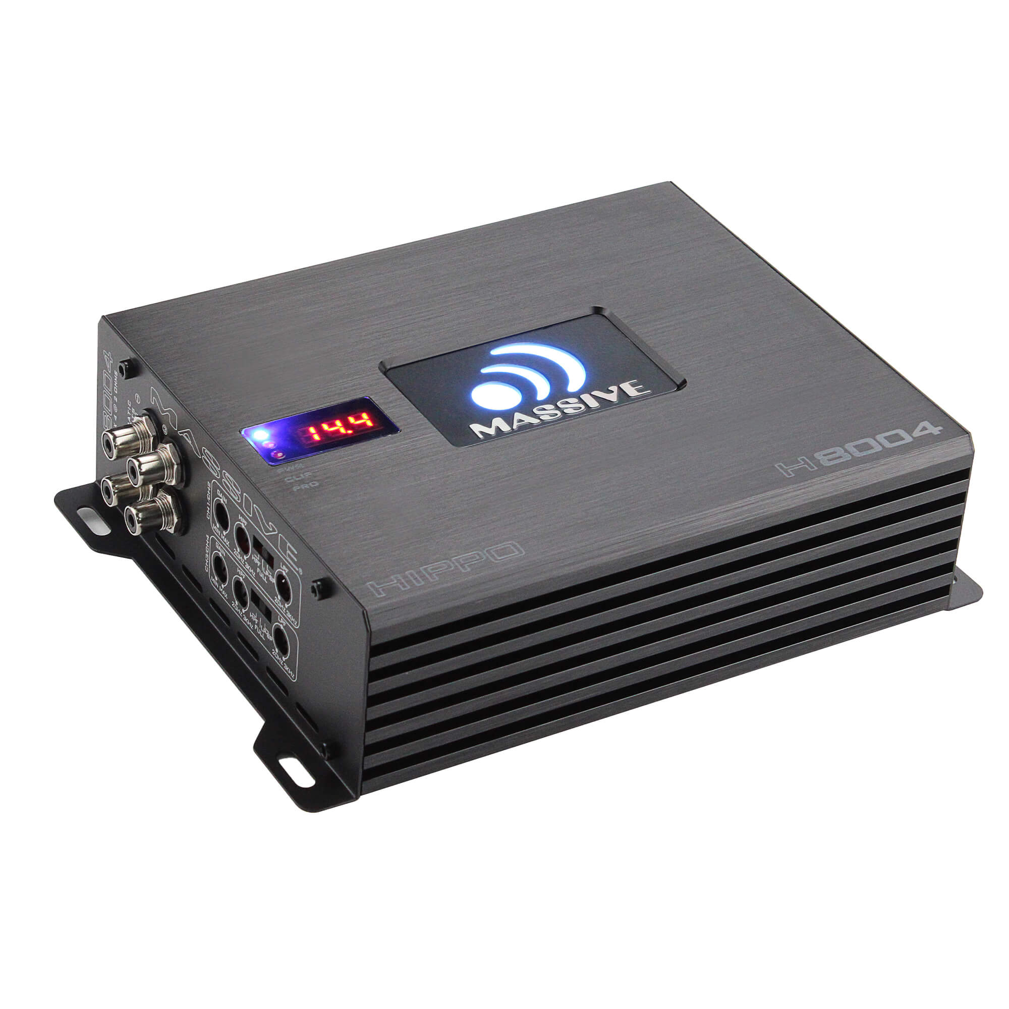 H8004 4-Channel Car Amplifier - 125 Watts RMS x 4 @ 4 Ohm - High Power Audio Amp for Car Stereo System, Home Theater, and Marine Boats