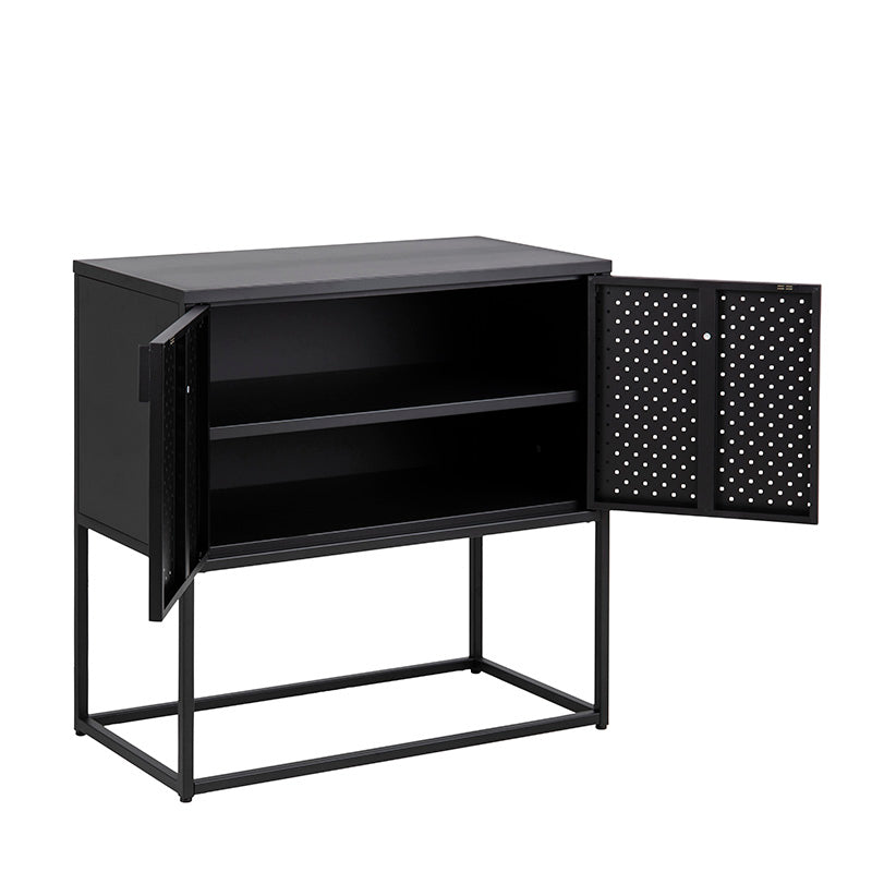 Modern Newton 2-Door Sideboard 82cm Black - Stylish Storage Cabinet for Living Room, Dining Room, or Entryway