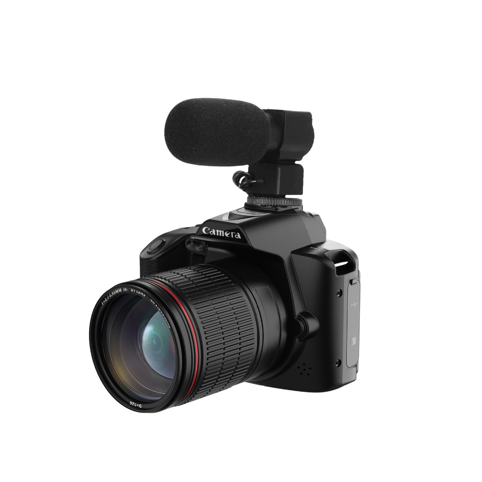 4K HD WiFi DSLR Camera with Dual Lens & 64MP Beauty Mode - Night Vision Video Camera with Microphone (D5 Model) for Vlogging, Travel & Low-Light Photography