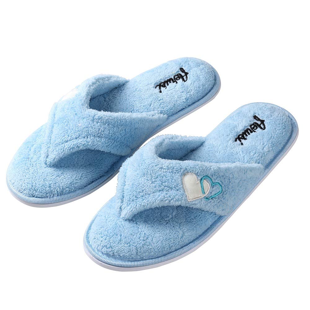 Women's Fuzzy Open-Toe Spa Flip Flop Slippers - Breathable House Shoes for Women & Girls - Perfect for Relaxing at Home, Lounging & Pedicures