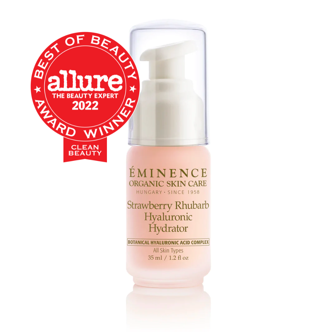 Eminence Organics Strawberry Rhubarb Hyaluronic Hydrator - Organic Face Moisturizer for Dry Skin, Anti-Aging & Hydration - Perfect for Daily Skincare Routine & Night Care
