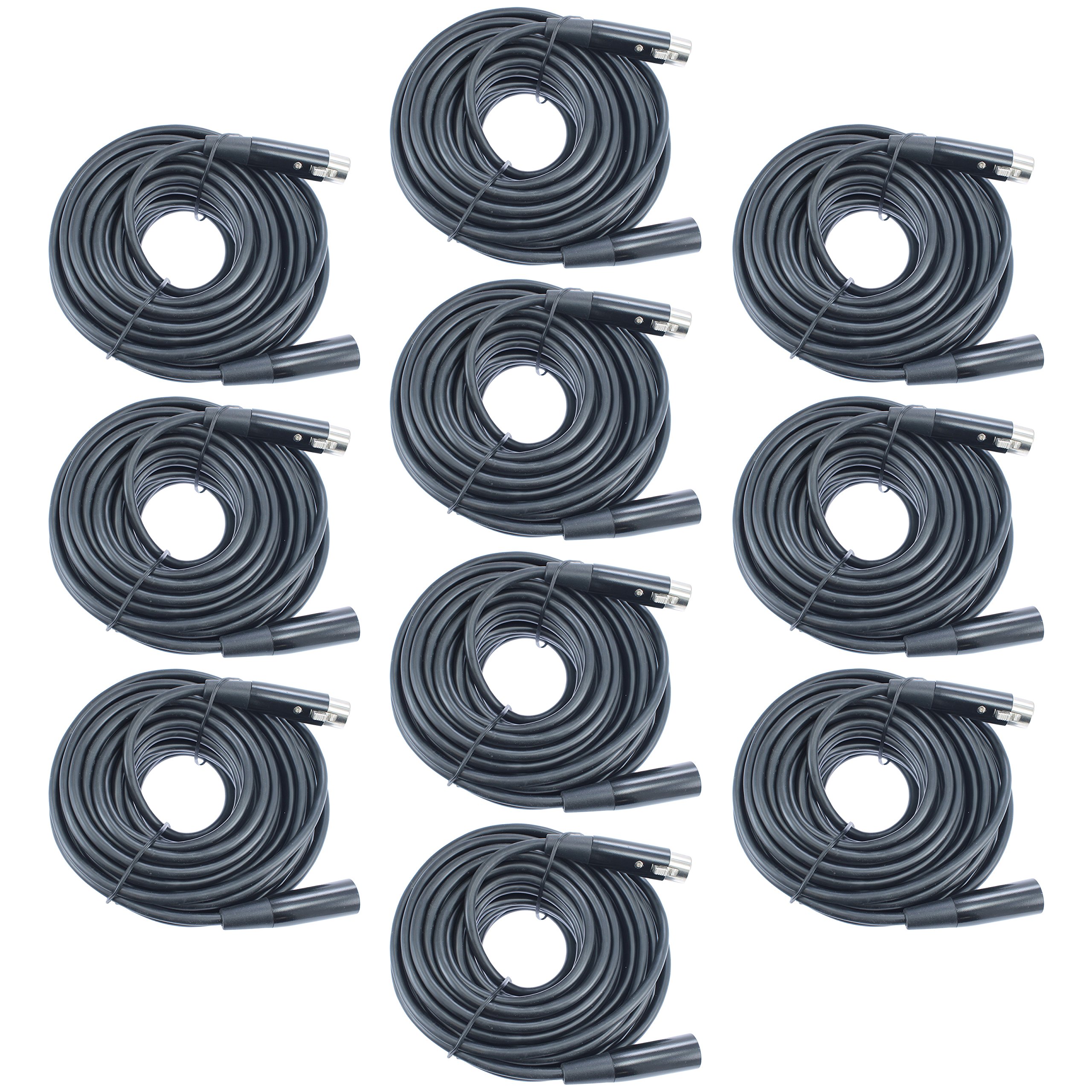 High-Quality Male to Female XLR Cable - 10ft & 50ft Options - Durable Black Metal Connectors for Professional Audio, Studio Equipment & Live Performances