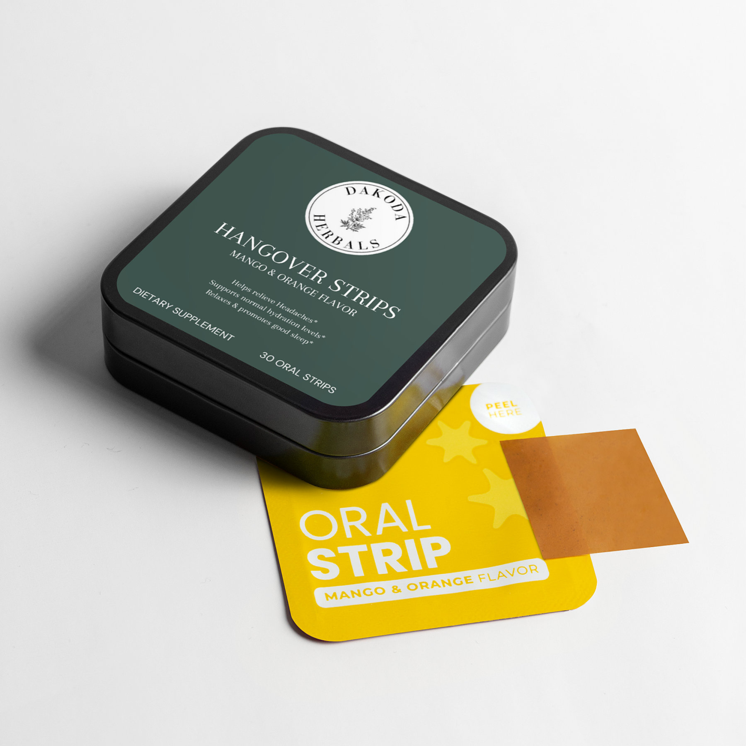 Dakoda Herbal Remedies Hangover Strips - Natural Relief for Headache & Nausea - Perfect for Post-Party Recovery & Travel