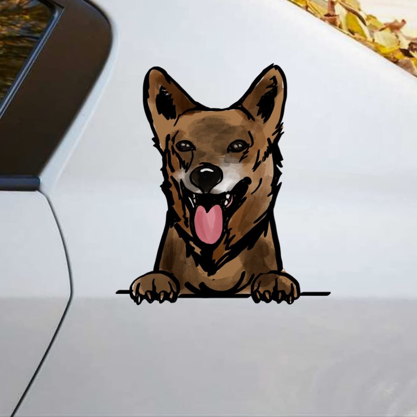 Watercolor Peeking Dog Car Decal - Funny Vinyl Sticker for Cars, Trucks, Laptops - Perfect Gift for Dog Lovers & Pet Owners - Great for Bumpers, Windows, Laptop Decor