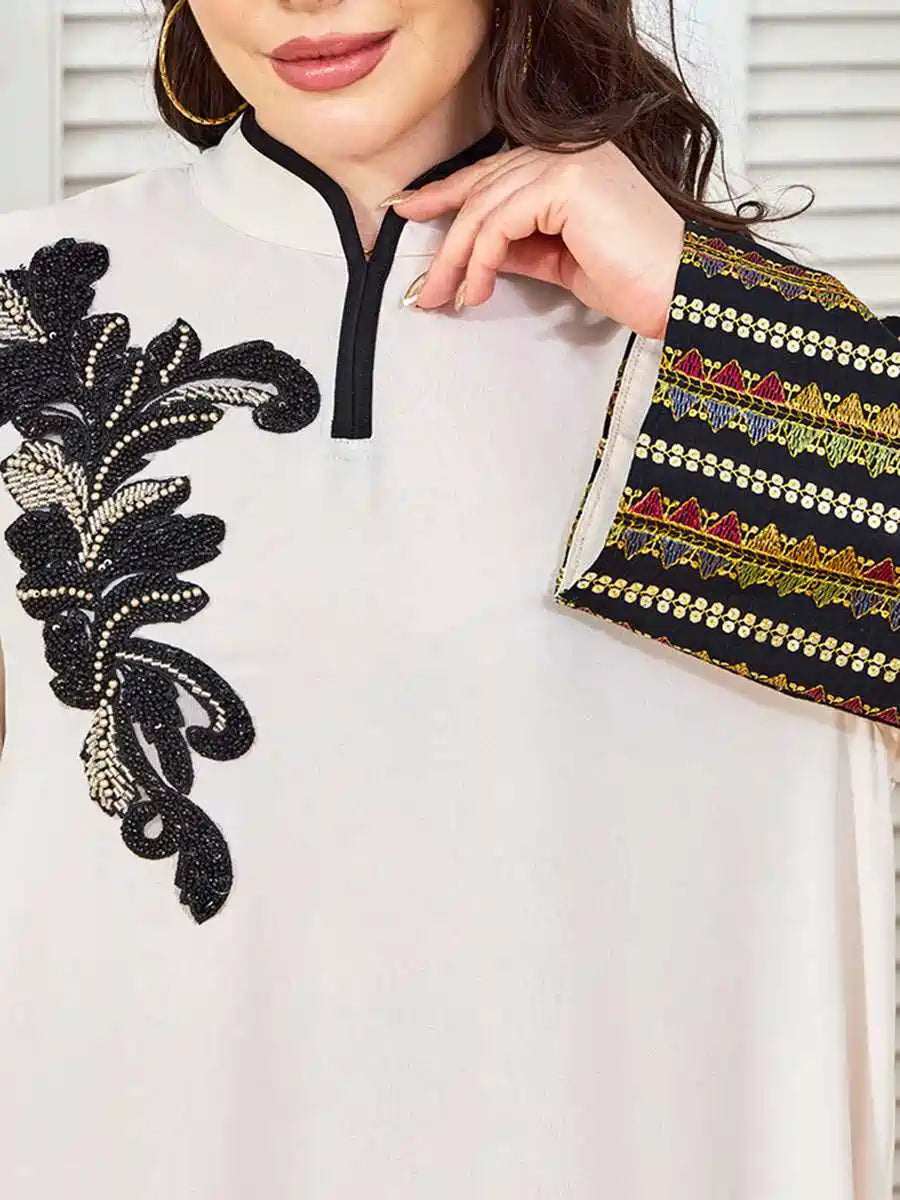 Elegant Eid Beads Caftan Dress for Women - Stylish Kaftan #25380 - Perfect for Eid Celebrations, Parties, and Special Occasions