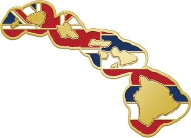 Hawaii State Flag Lapel Pins - Crown Awards Premium Hawaiian Island Shaped Enamel Pins for Collectors, Gifts & Aloha Spirit (Perfect for Graduations, Conventions & Hawaiian-Themed Events)